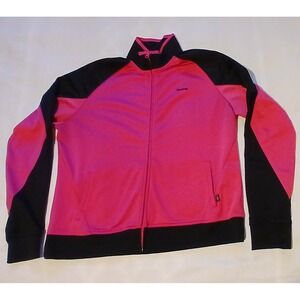 Reebok Women's Track Jacket Full Zip Athletic‎ Activewear Pink Black XL EUC